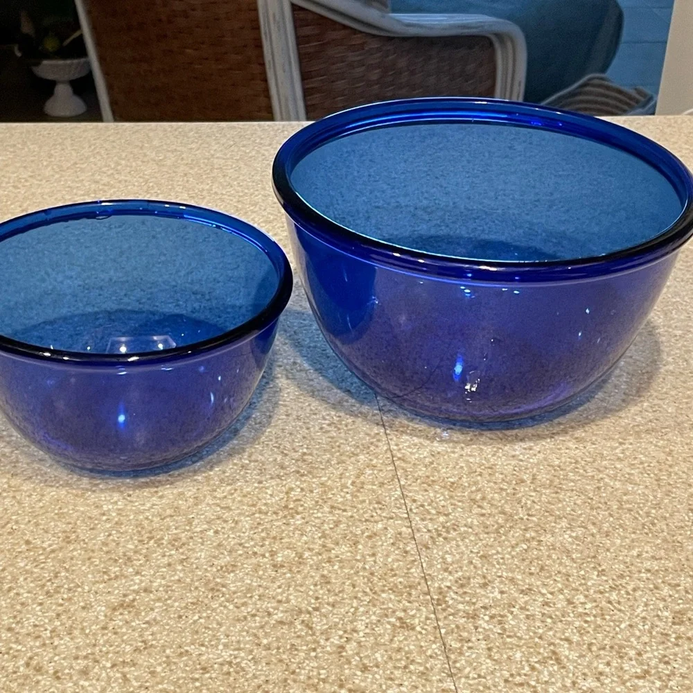 Colbalt blue bowls-excellent condition-made in France-collectors item.